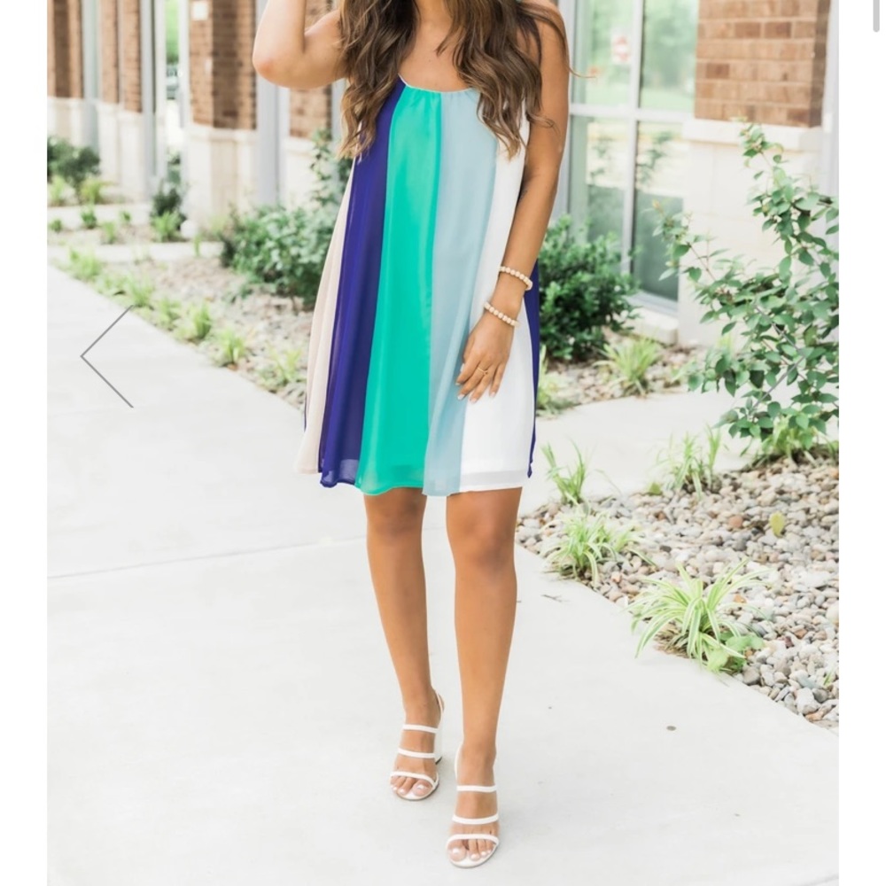 Blue Striped Sundress NWT size M